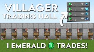 EASIEST Villager Trading Hall in Minecraft 1.21 -  ALL TRADES 1 EMERALD!