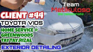 TOYOTA VIOS, EXTERIOR DETAILING, home service @GREENWOODS TAYTAY, RIZAL