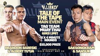 Albert Tu'ua & Brandon Baresic Vs Saksongkram & Sansuk - Tag Team Muay Thai