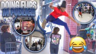 Doing Random Backflips in Public **Got Injured **