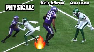 Justin Jefferson Vs Sauce Gardner REMATCH!  (WR vs CB) Jets Vs Vikings 2024 highlights