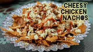 Restaurant Style Cheesy chicken nachos recipe .