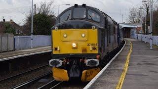 Rail Operations Group 37884 Darth Vader and Ilkley moor bah tat at Whitstable and Minster 14/1/17