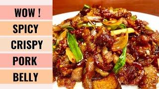 SO TASTY! Spicy Crispy Pork Belly With Onions and Soya Sauce  | Aunty Mary Cooks 