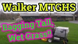 Mowing Wet Thick Grass Bagging Grass With Walker MTGHS // Countryside Vlogs