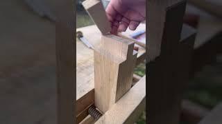 Woodworking - making an angled mortise and tenon using hand tools