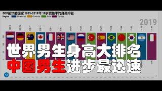 世界各国男生平均身高大排名|哪里的小哥哥最高呢？|5分钟让你了解从1985-2019年世界各国男生平均身高的变化