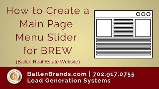 How to Create a Main Page Menu Slider for BREW | Ballen Brands 2018