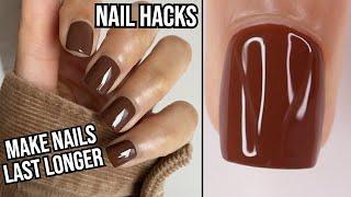 13 TIPS to make nail polish last longer! nail hacks for beginners, prevent chipping/peeling nails