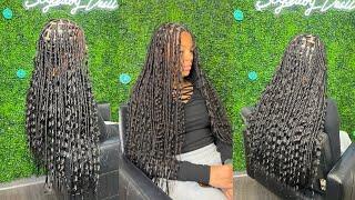 Smedium Bohemian Waist Length Knotless Braids | Desii Adore TV