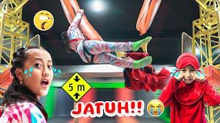 DINAR JATUH DARI KETINGGIAN, AQILA NANGIS KEJER TAKUT DINAR SAKIT 24 JAM TRAMPOLIN WITH AQILA