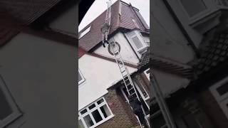 Next time use a taller ladder!  #roof #roofer #roofing #roofershelper #safety #shorts #ladder