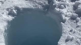 Incredible sounds created as an ice core is dropped into a hole in Antarctica  | ABC News