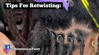 Behind the Chair With Houston Loc Fairy: How to Retwist W/ Clean Parts & Pipe Cleaner Curls on Locs