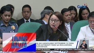 Alice Guo, binigyan ng hanggang September 12 para maghain ng counter-affidavit... | Unang Balita