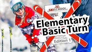 Skischool Seiseralm - Elementary Basic Turn Tutorial 1