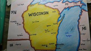 How to draw Wisconsin map easy SAAD