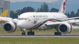 4K | *RARE* Biman Bangladesh Boeing 787-8 Dreamliner landing & takeoff at Geneva/GVA/LSGG