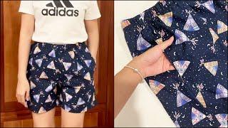 Easy DIY shorts with side seam pockets | Double pocket shorts cutting and sewing | sewing tips