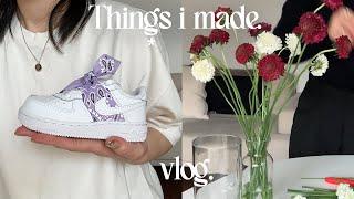 ENG) vlog. 신발 커스텀 하고 (feat.출산 선물), 예쁜 꽃 사기 크림 소스 뇨끼, 부라타치즈샐러드