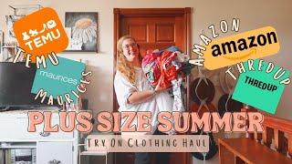 OHIO SUMMER TRY ON HAUL: Plus Size Clothing From TEMU, AMAZON, THREDUP, and MORE! || Cassandra Joy