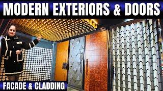 Exterior wall cladding & front elevation metal designs Aluminium louvres High security metal doors