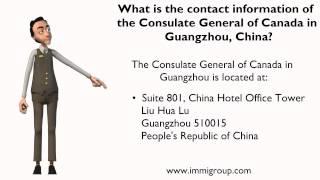 What is the contact information of the Consulate General of Canada in Guangzhou, China?