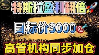 美股投资｜必看!特斯拉TSLA盈利再次翻倍!无脑买?目标股价3000美金?高管机构加仓潜力股.｜美股趋势分析.埋伏比特币BTC概念Coin,mara｜美股期权交易｜美股赚钱｜美股2024