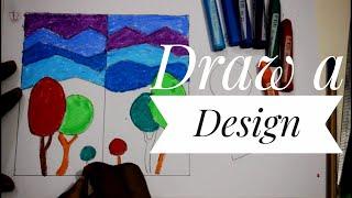 How to draw design || Pastel painting for kids || Linkon Art Space