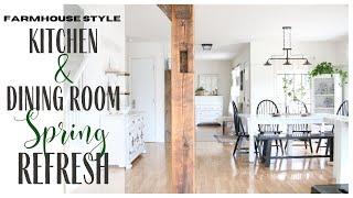 Spring Kitchen Refresh ~ Spring Dining Room ~ Farmhouse Style Home ~ Spring Home Decor Ideas