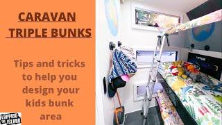 Caravan bunk area, Tips and Tricks to make travelling with kids easier ep18