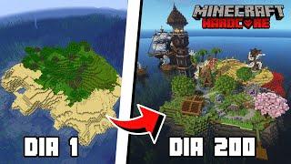 SOBREVIVI 200 DIAS NUMA ILHA NO MINECRAFT HARDCORE - FIlme Completo