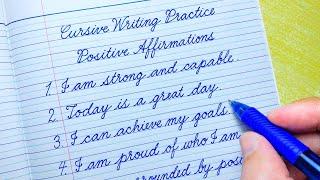 Cursive Writing Practice with Positive Affirmations | Cursive Handwriting Practice | Cursive Letter