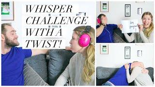 HUSBAND'S PREGNANCY REACTION - WHISPER CHALLENGE WITH A TWIST!! | THIS MAMA LIFE