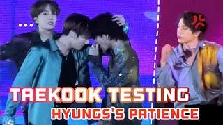 Taekook testing Hyungs patience  [VKOOK - KOOKV]