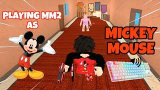 MICKEY MOUSE DESTROYS TEAMERS IN MM2 + GAMEPLAY *KEYBOARD ASMR*