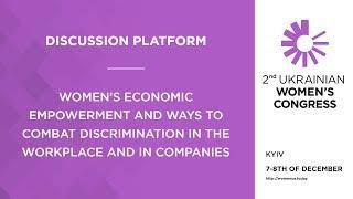 Women’s economic empowerment and ways to combat discrimination in the workplace and in companies