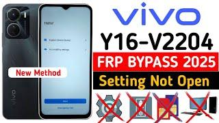 Vivo Y16 FRP Bypass Setting Not Open 2025 Method Latest Security Without Pc