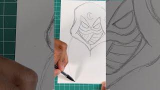 How To Draw Moon Knight Step by Step #art #drawing #moonknight #shorts