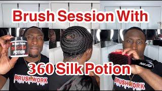 Brushing my 360 Waves With 360 Silk Potion