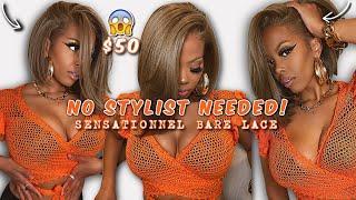 $50  SHE'S 𝐓𝐀𝐊𝐈𝐍 IT 𝐍𝐎 STYLIST JUST SLAY! EASY AFFORDABLE 13X6 #BLACKGIRLBLONDE BOB WIG BARELACE 3