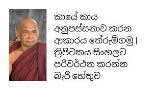 කායේ කාය අනුපස්සනාව කරන ආකාරය තේරුම්ගමු | ත්‍රිපිටකය සිංහලට පරිවර්ථන කරන්න බැරි හේතුව