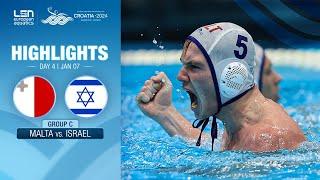 Malta vs. Israel Highlights | Group C | European Water Polo Championships 2024