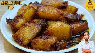 A Tasty Recipe Of Masala Pork Fry | Oily Fatty Pork Belly Fry Recipe | Indian Masala Pork Fry Recipe