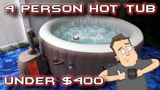 Cheap Portable 4 Person Hot Tub ~$650 Setup, Review & Backyard Theater - @Barnacules