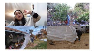 trabajando en el jardín y en la resina