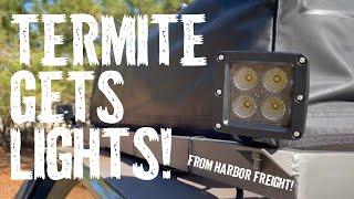 Mounting Harbor Freight flood lights on Termite #overland #grandwagoneer #wagoneer