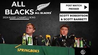 ALL BLACKS: Cape Town Test: Post match presser with Scott Robertson & Scott Barrett