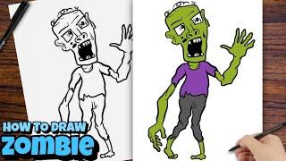 How to draw a Zombie easy step by step drawing tutorial