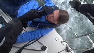 heeling sliding floating recovery (almost overboard) - all is well sailing in high winds